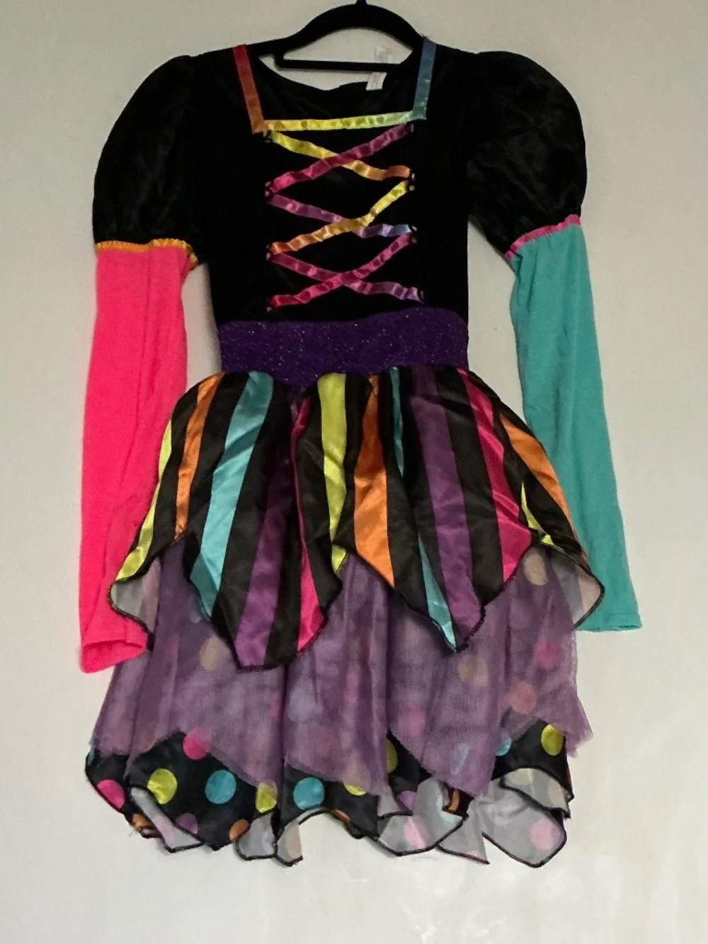 Colorful witch children costume